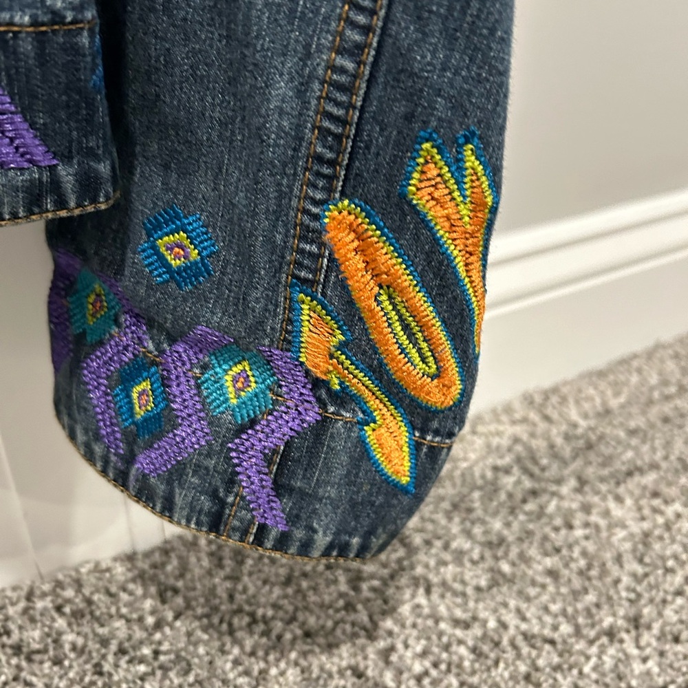 *** Chicos Multi Colored Jean Jacket - image 7